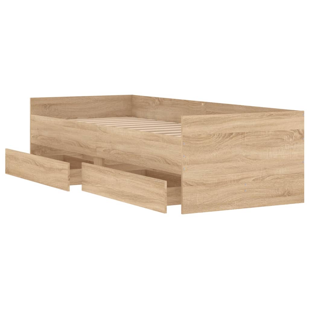 Cadre de lit avec tiroirs sans matelas chêne sonoma 90x200 cm - XIOS