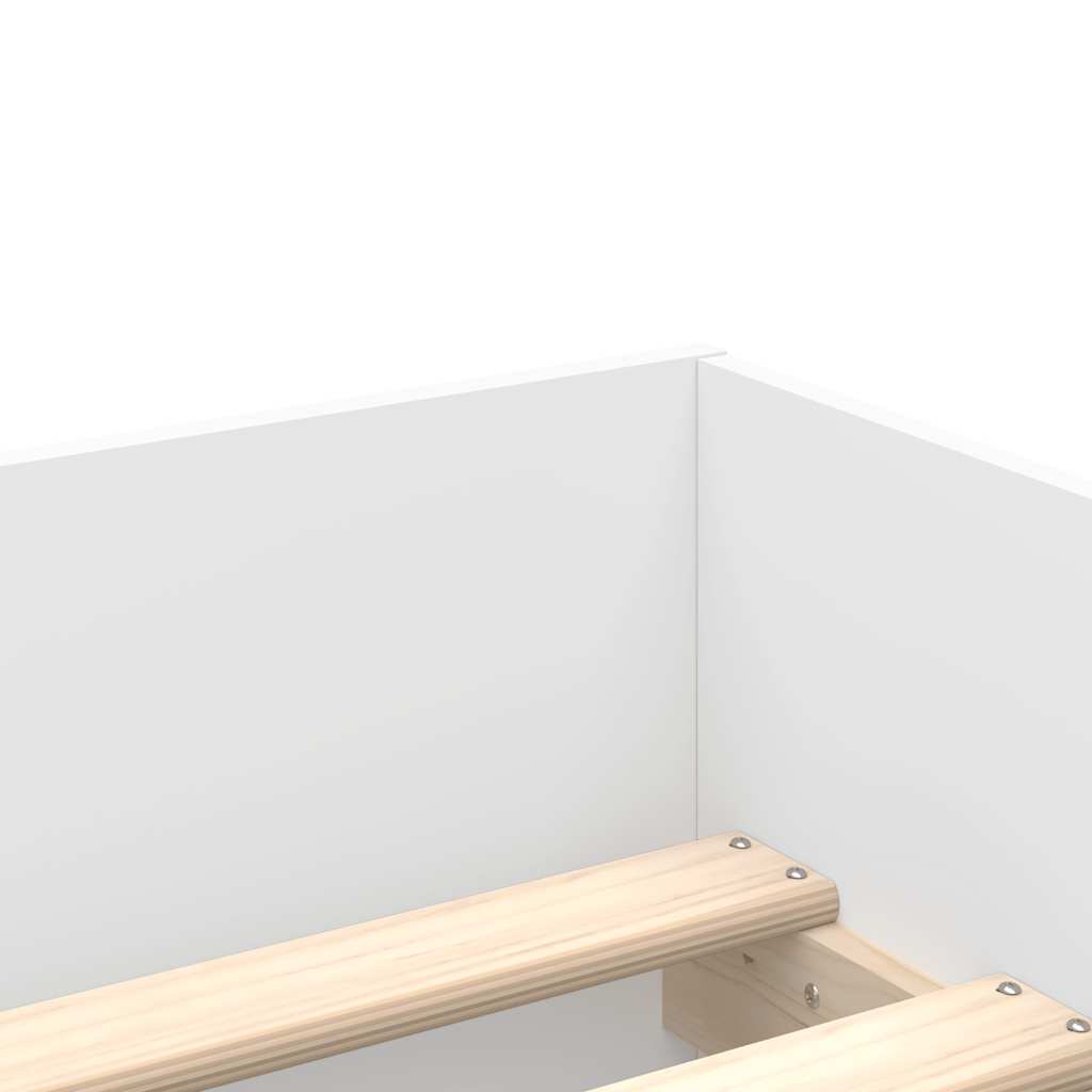 Cadre de lit avec tiroirs sans matelas blanc 90x190 cm