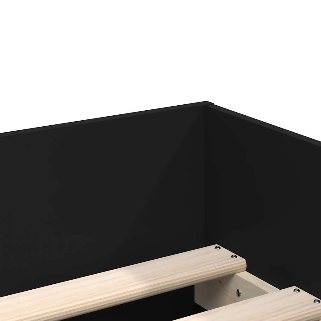 Cadre de lit avec tiroirs sans matelas noir 90x190 cm - XIOS