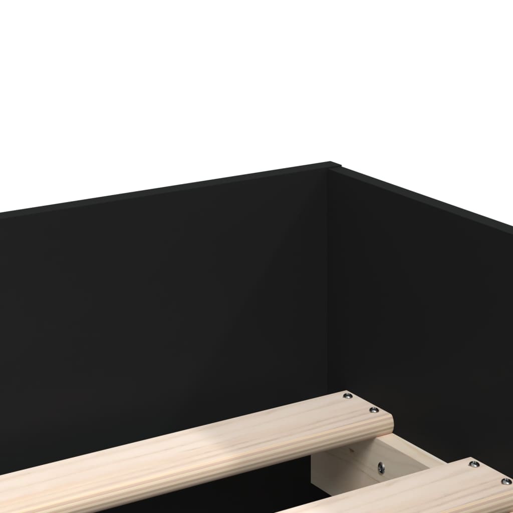 Cadre de lit avec tiroirs sans matelas noir 90x190 cm - XIOS