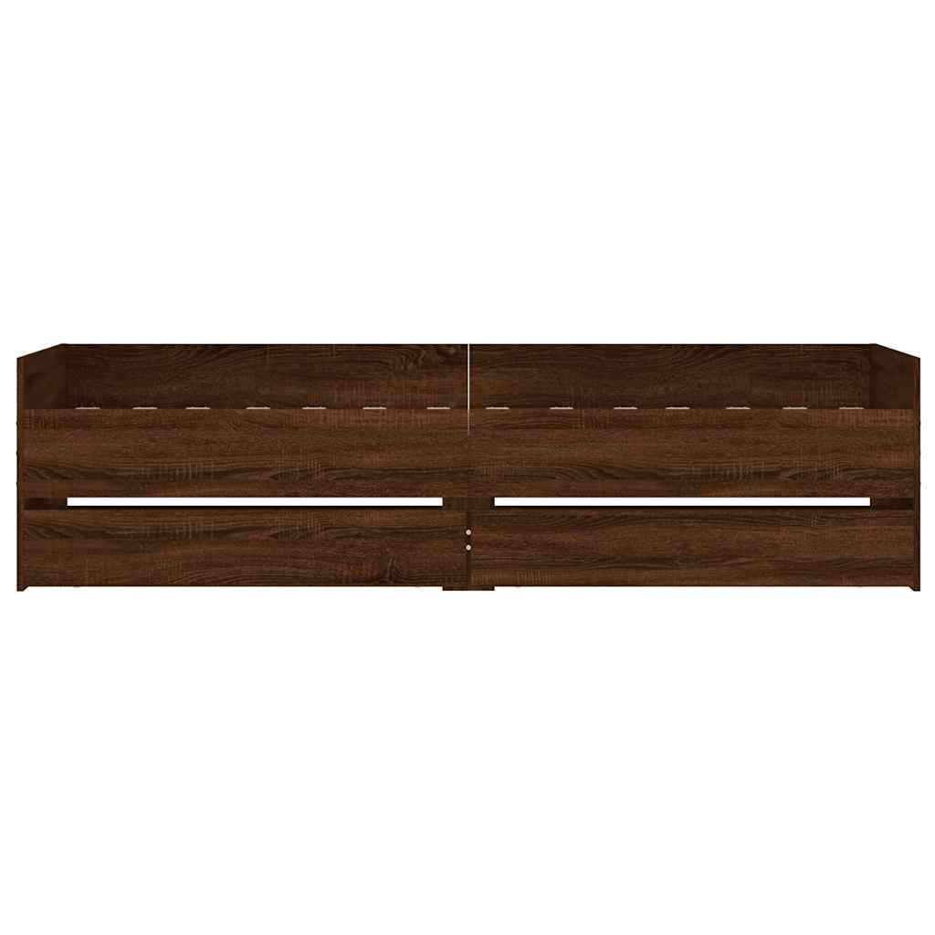Cadre de lit avec tiroirs sans matelas chêne marron 90x190 cm - XIOS