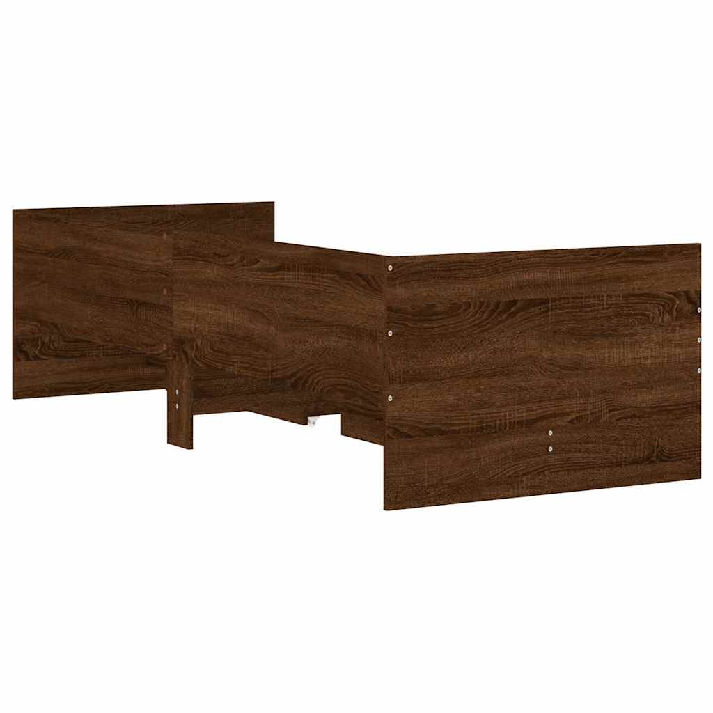 Cadre de lit avec tiroirs sans matelas chêne marron 90x190 cm - XIOS