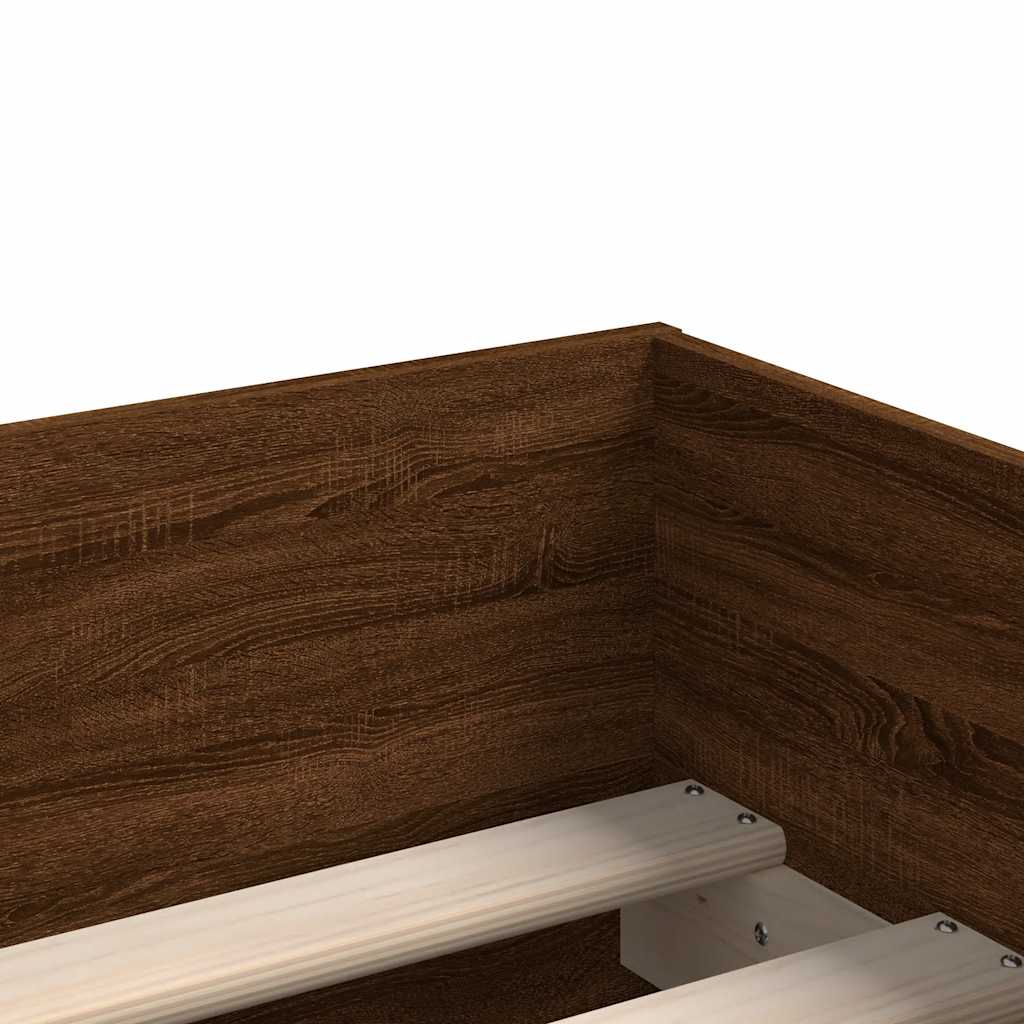 Cadre de lit avec tiroirs sans matelas chêne marron 90x190 cm - XIOS