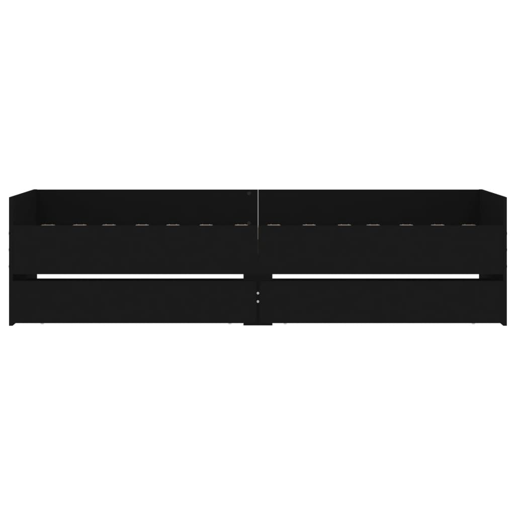Cadre de lit sans matelas noir 75x190 cm - XIOS