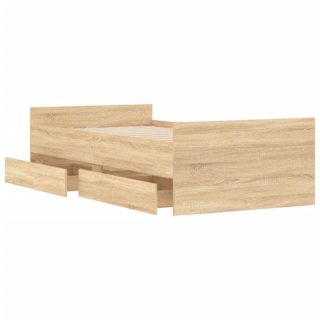 Cadre de lit avec tiroirs sans matelas chêne sonoma 100x200 cm - XIOS