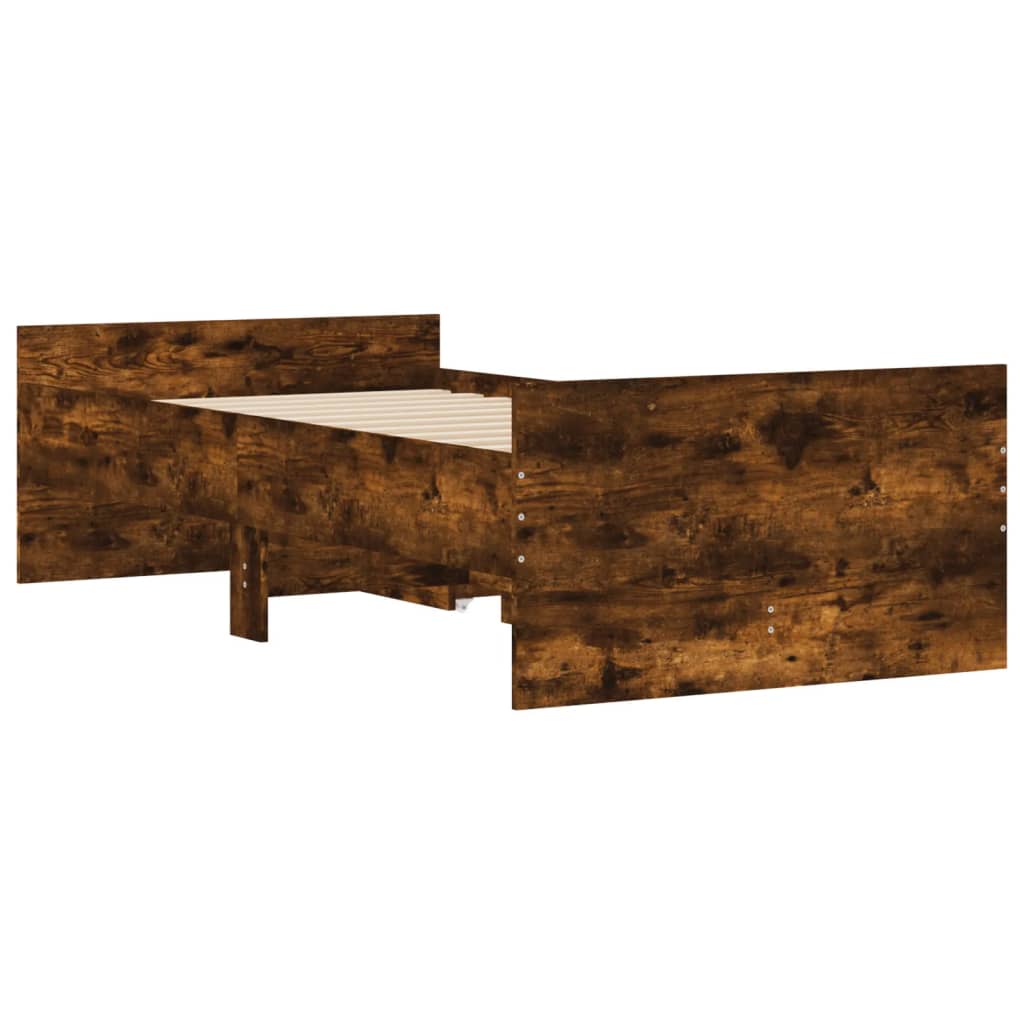 Cadre de lit avec tiroirs sans matelas chêne fumé 100x200 cm - XIOS
