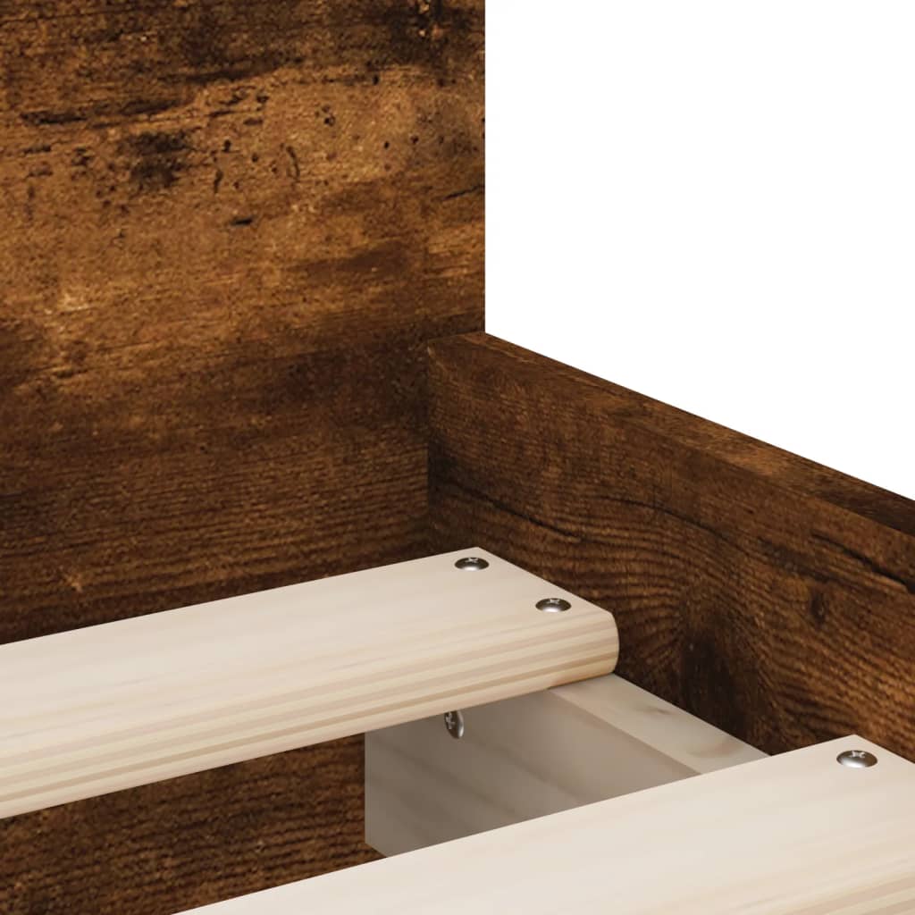Cadre de lit avec tiroirs sans matelas chêne fumé 100x200 cm - XIOS