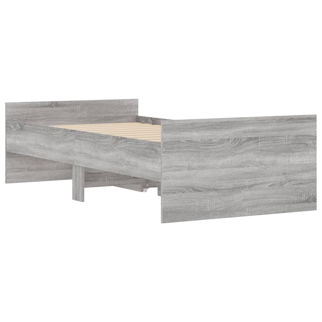 Cadre de lit avec tiroirs sans matelas sonoma gris 100x200 cm - XIOS