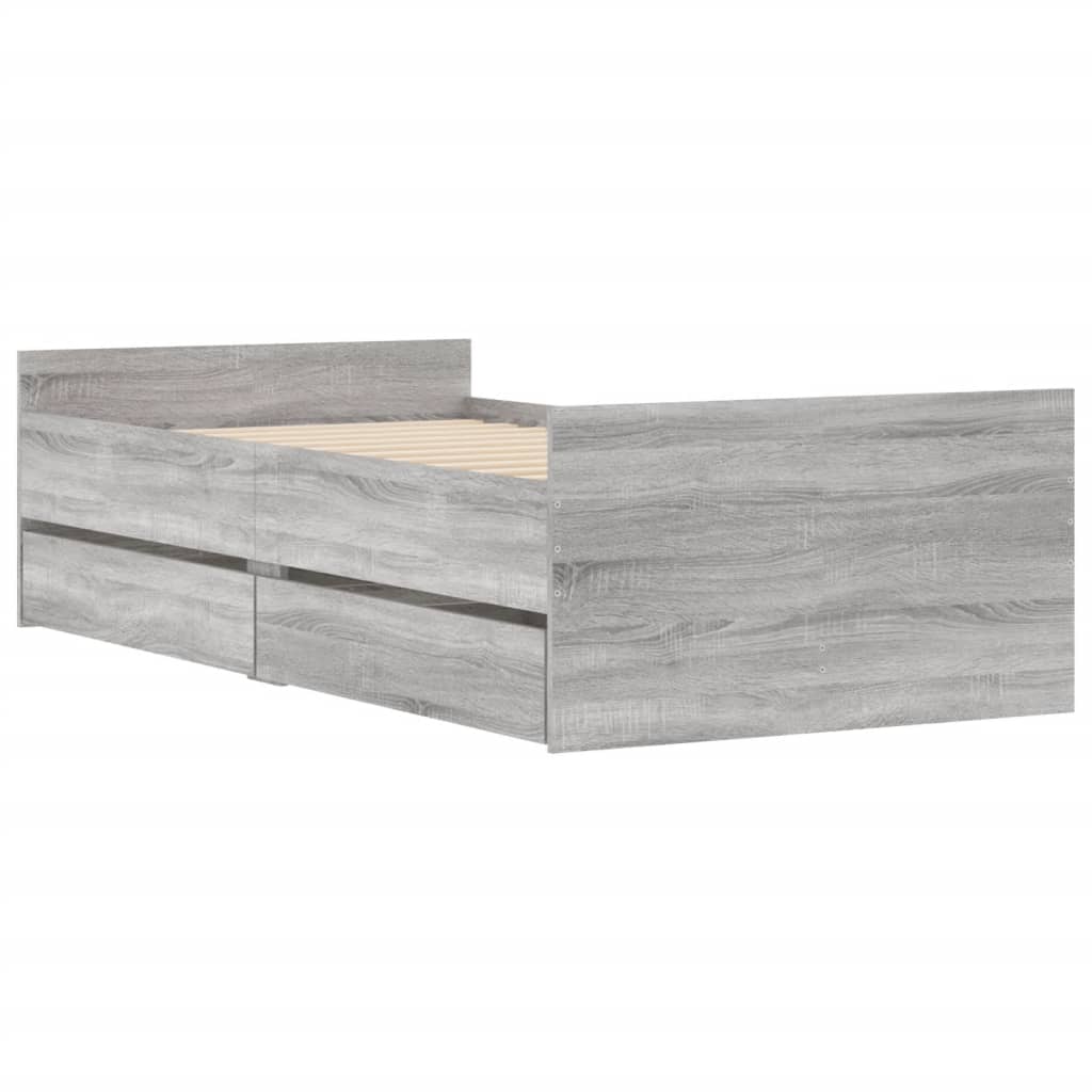 Cadre de lit avec tiroirs sans matelas sonoma gris 90x200 cm - XIOS