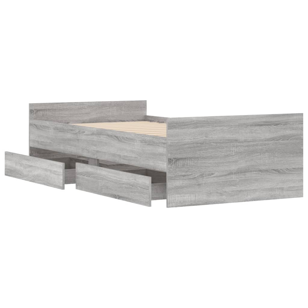 Cadre de lit avec tiroirs sans matelas sonoma gris 90x200 cm - XIOS
