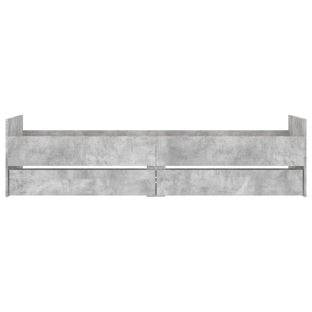 Cadre de lit avec tiroirs sans matelas gris béton 90x190 cm - XIOS