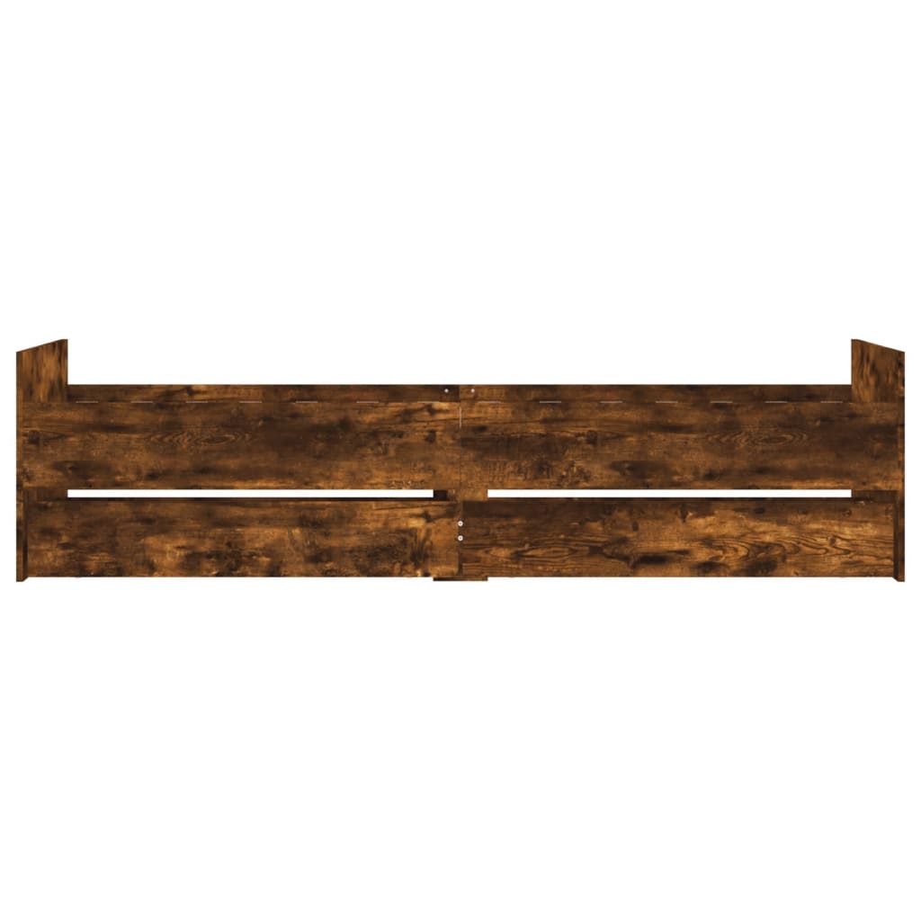Cadre de lit avec tiroirs sans matelas chêne fumé 90x190 cm - XIOS