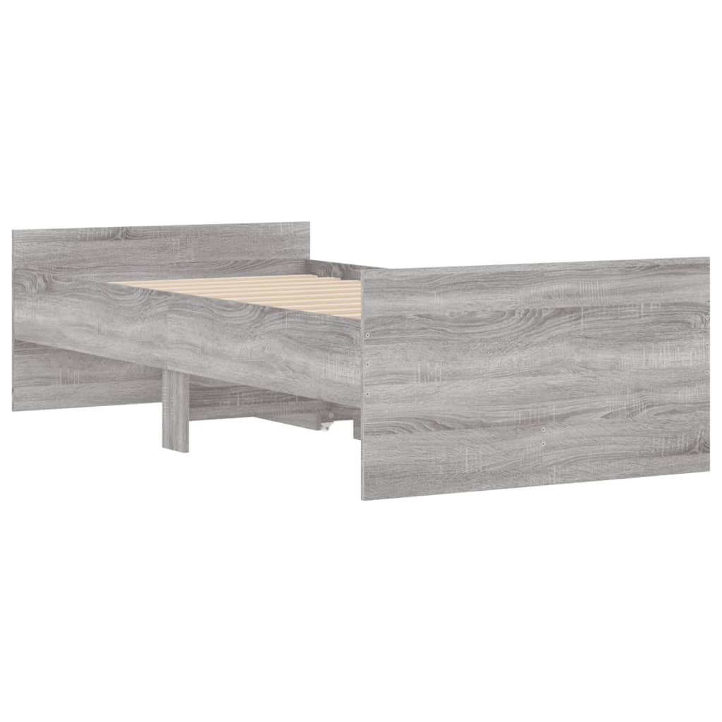 Cadre de lit avec tiroirs sans matelas sonoma gris 90x190 cm - XIOS