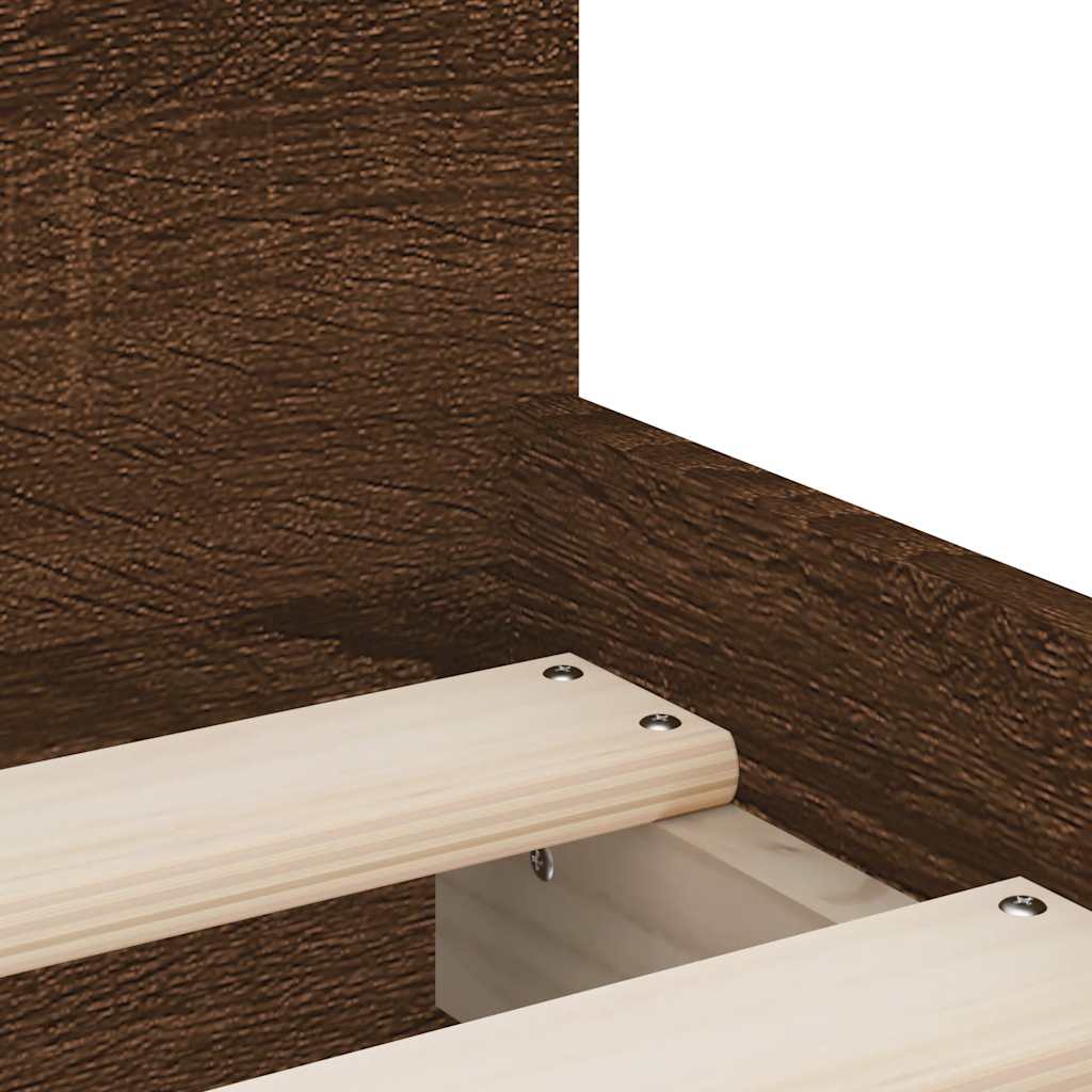 Cadre de lit avec tiroirs sans matelas chêne marron 90x190 cm - XIOS