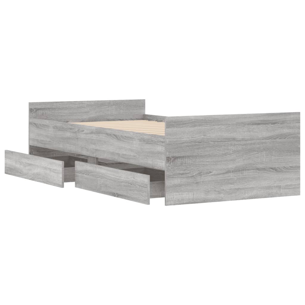 Cadre de lit sans matelas sonoma gris 75x190 cm - XIOS