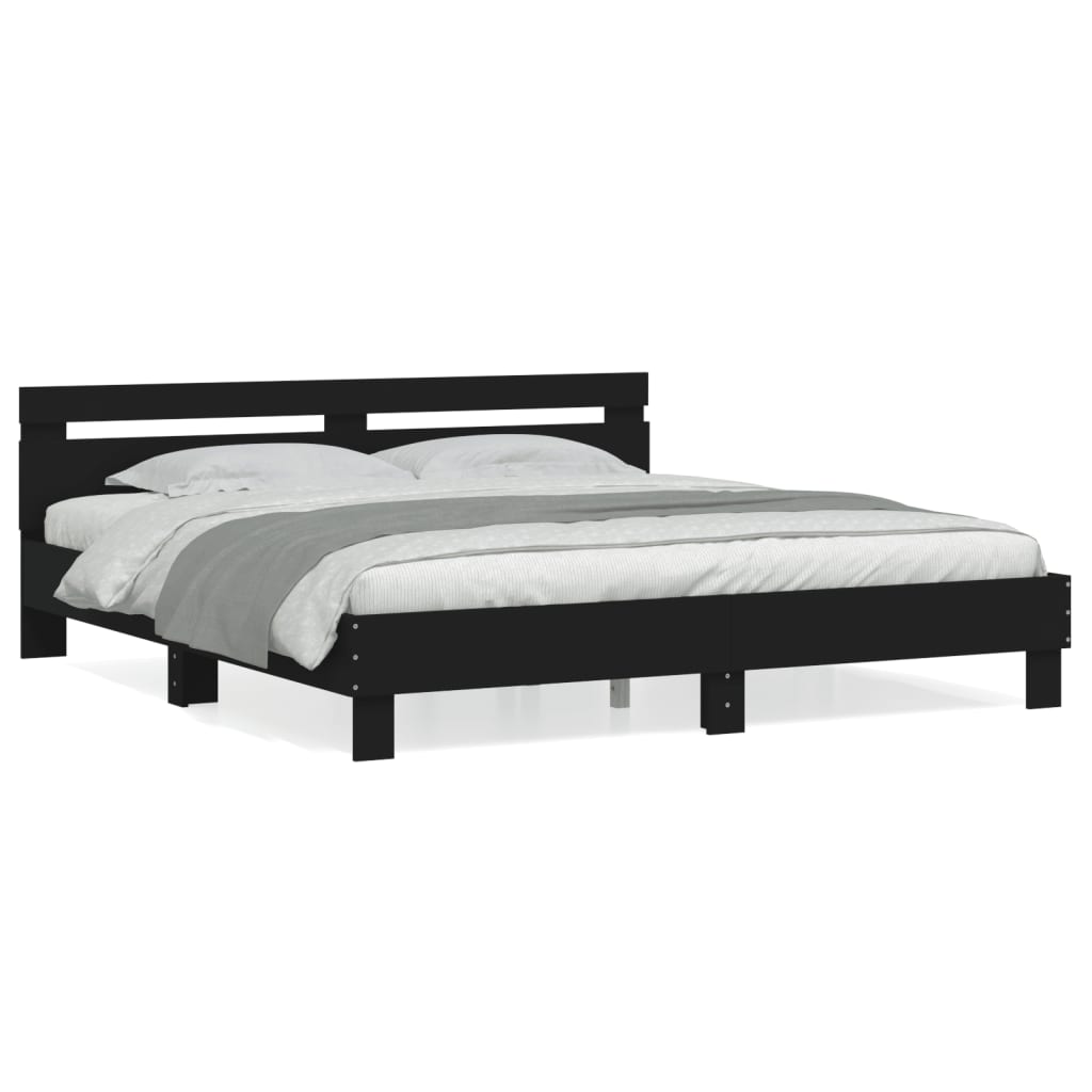 Cadre de lit sans matelas noir 200x200 cm - XIOS