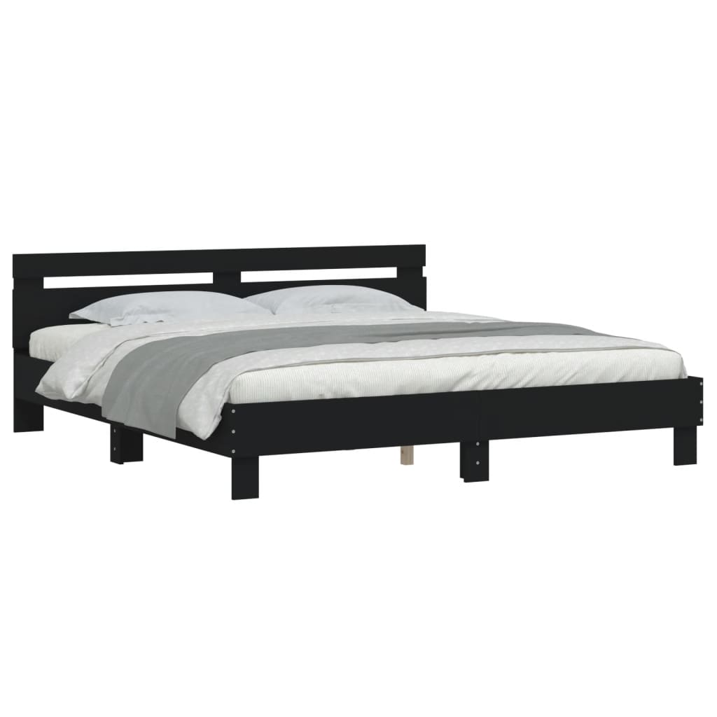 Cadre de lit sans matelas noir 200x200 cm - XIOS