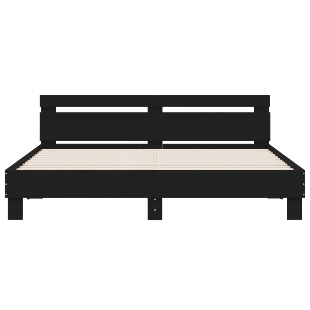 Cadre de lit sans matelas noir 200x200 cm - XIOS