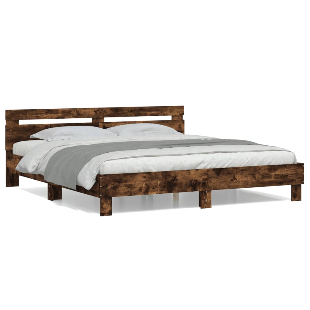 Cadre de lit sans matelas chêne fumé 200x200 cm - XIOS
