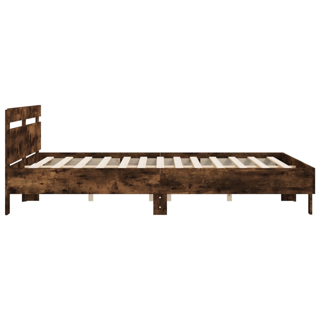 Cadre de lit sans matelas chêne fumé 200x200 cm - XIOS
