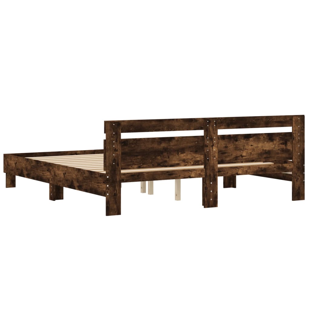 Cadre de lit sans matelas chêne fumé 200x200 cm - XIOS