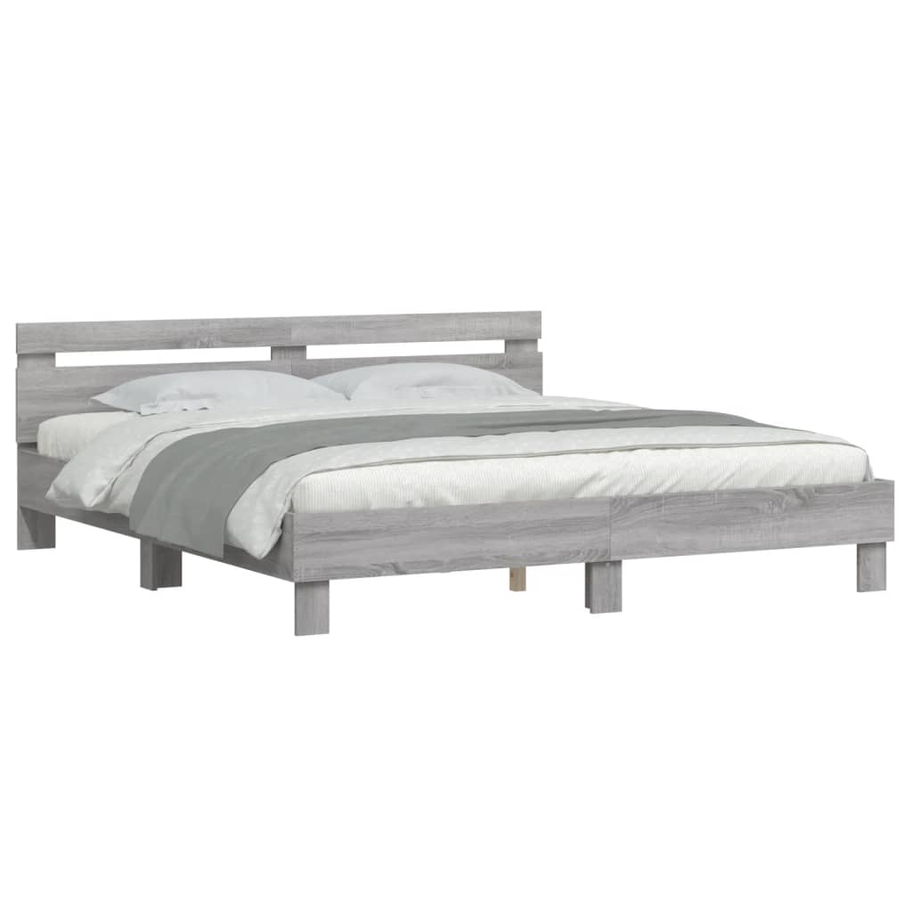 Cadre de lit sans matelas sonoma gris 200x200 cm - XIOS