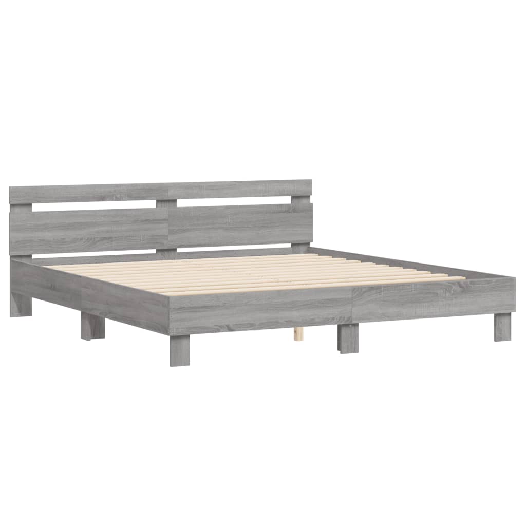 Cadre de lit sans matelas sonoma gris 200x200 cm - XIOS