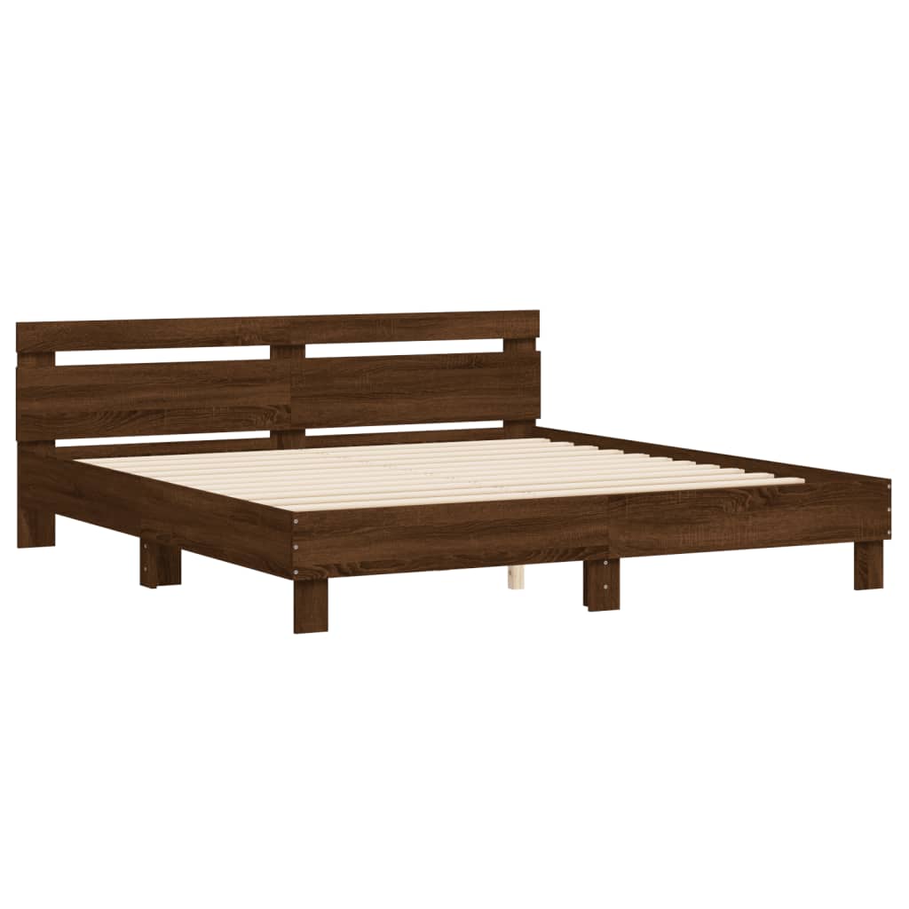 Cadre de lit sans matelas chêne marron 200x200 cm - XIOS