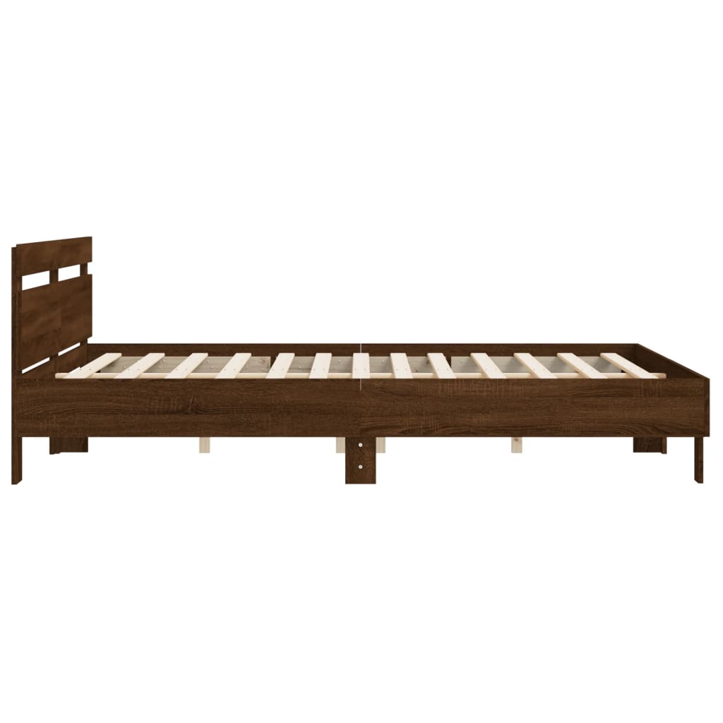 Cadre de lit sans matelas chêne marron 200x200 cm - XIOS