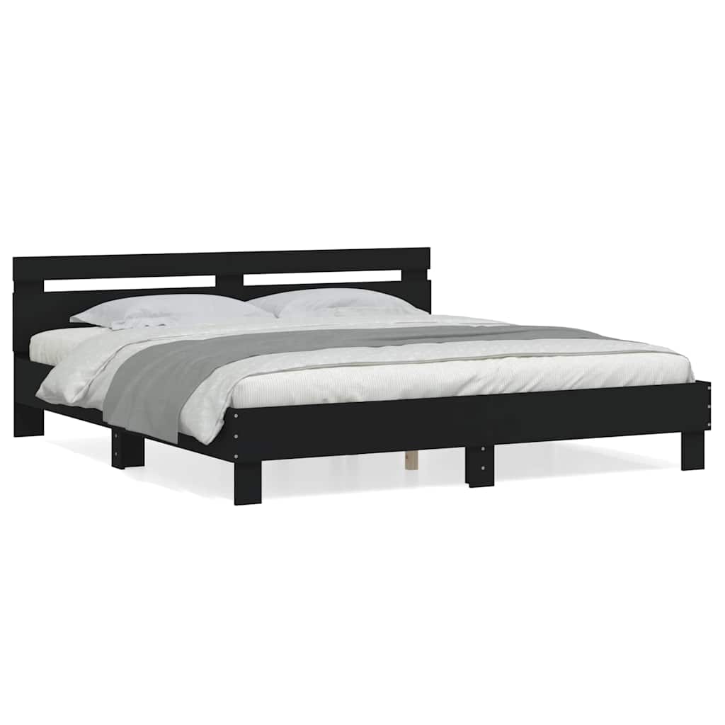 Cadre de lit sans matelas noir 180x200 cm - XIOS