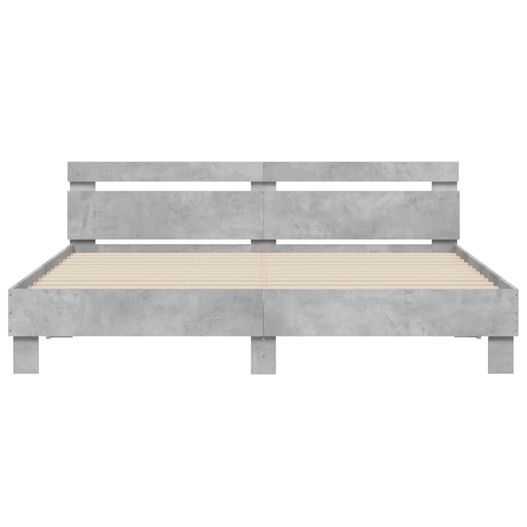 Cadre de lit sans matelas gris béton 180x200 cm - XIOS