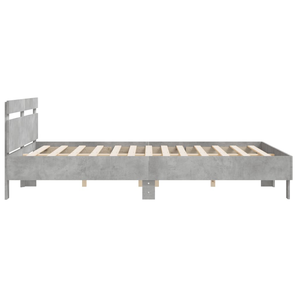 Cadre de lit sans matelas gris béton 180x200 cm - XIOS
