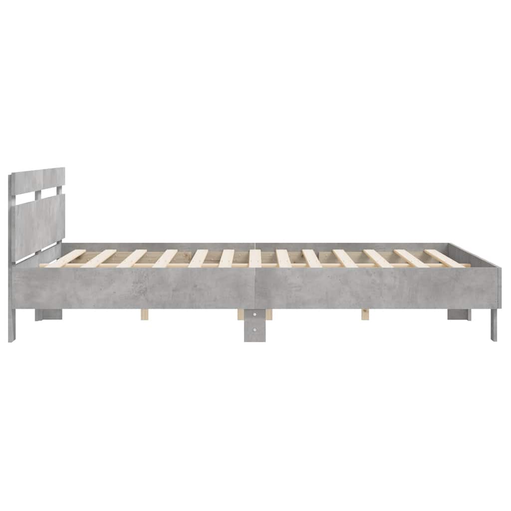 Cadre de lit sans matelas gris béton 180x200 cm - XIOS