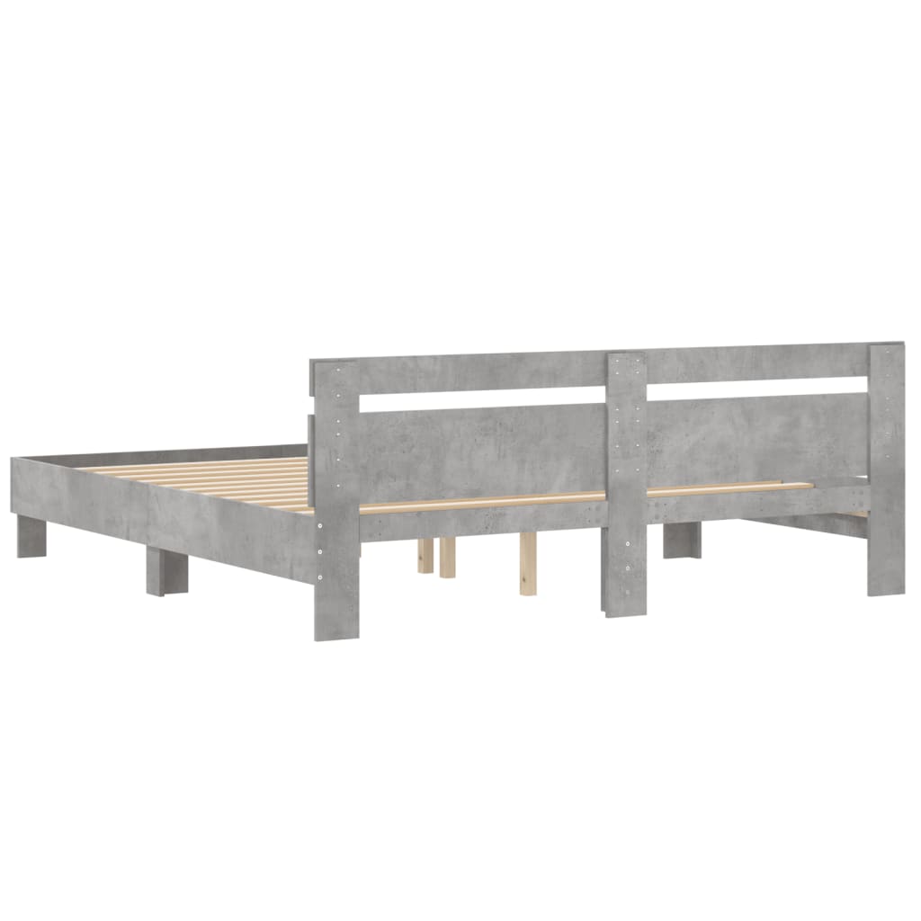 Cadre de lit sans matelas gris béton 180x200 cm - XIOS