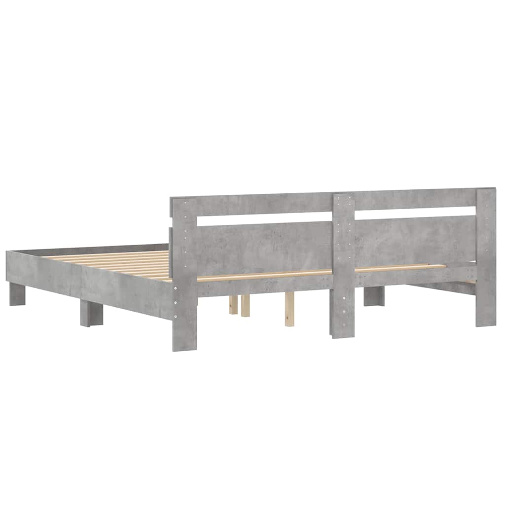 Cadre de lit sans matelas gris béton 180x200 cm - XIOS
