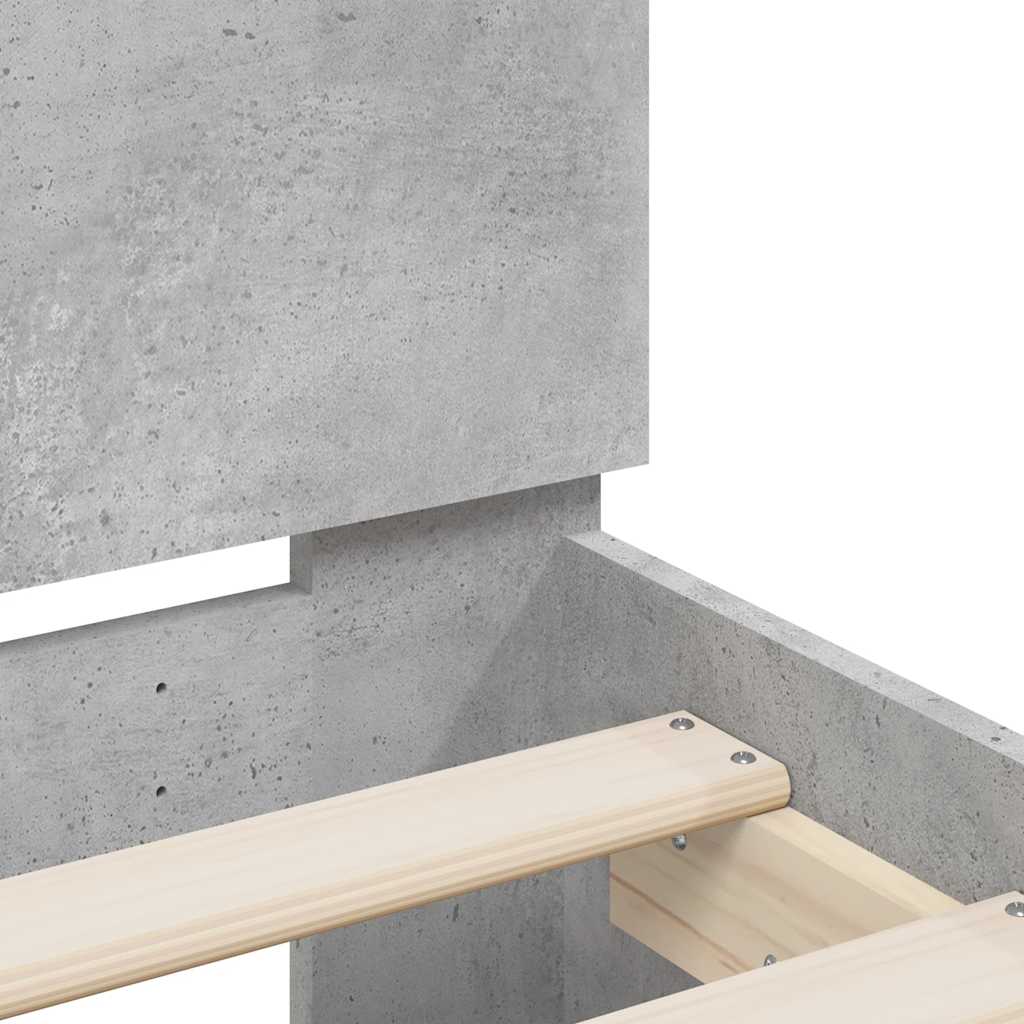 Cadre de lit sans matelas gris béton 180x200 cm - XIOS