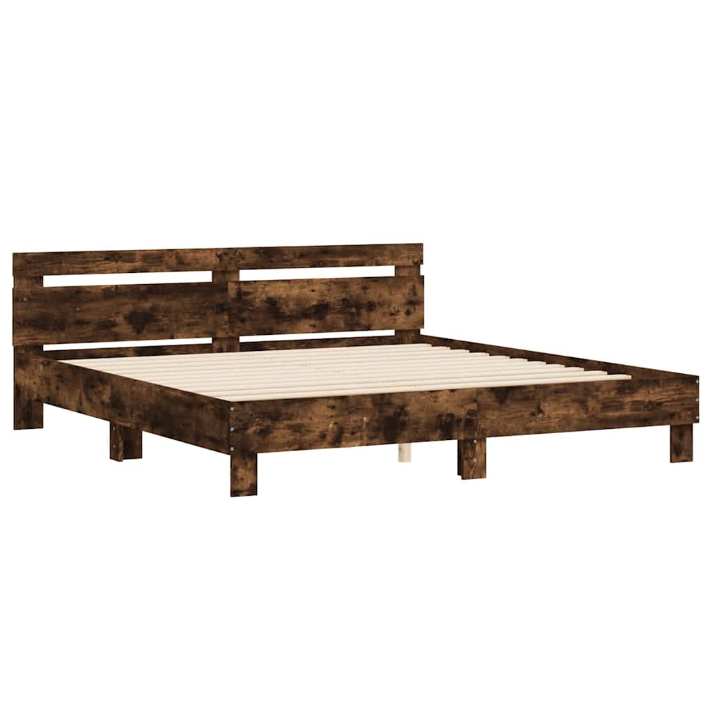 Cadre de lit sans matelas chêne fumé 180x200 cm - XIOS