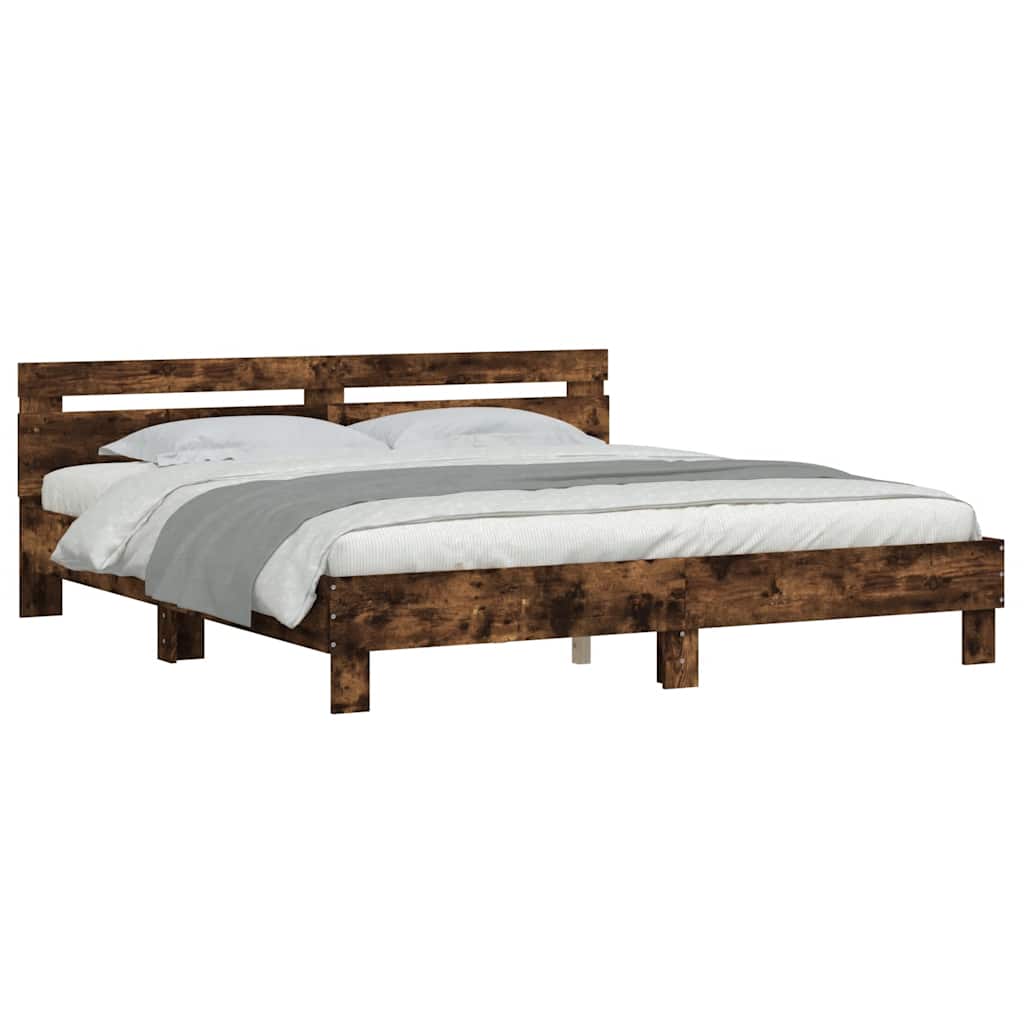 Cadre de lit sans matelas chêne fumé 180x200 cm - XIOS