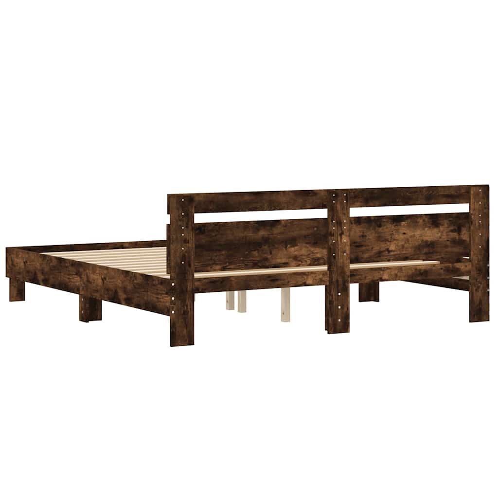 Cadre de lit sans matelas chêne fumé 180x200 cm - XIOS