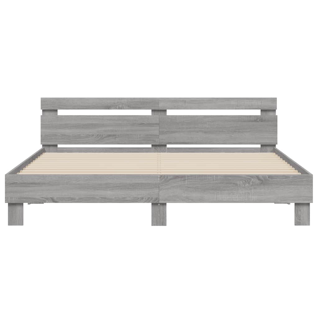 Cadre de lit sans matelas sonoma gris 180x200 cm