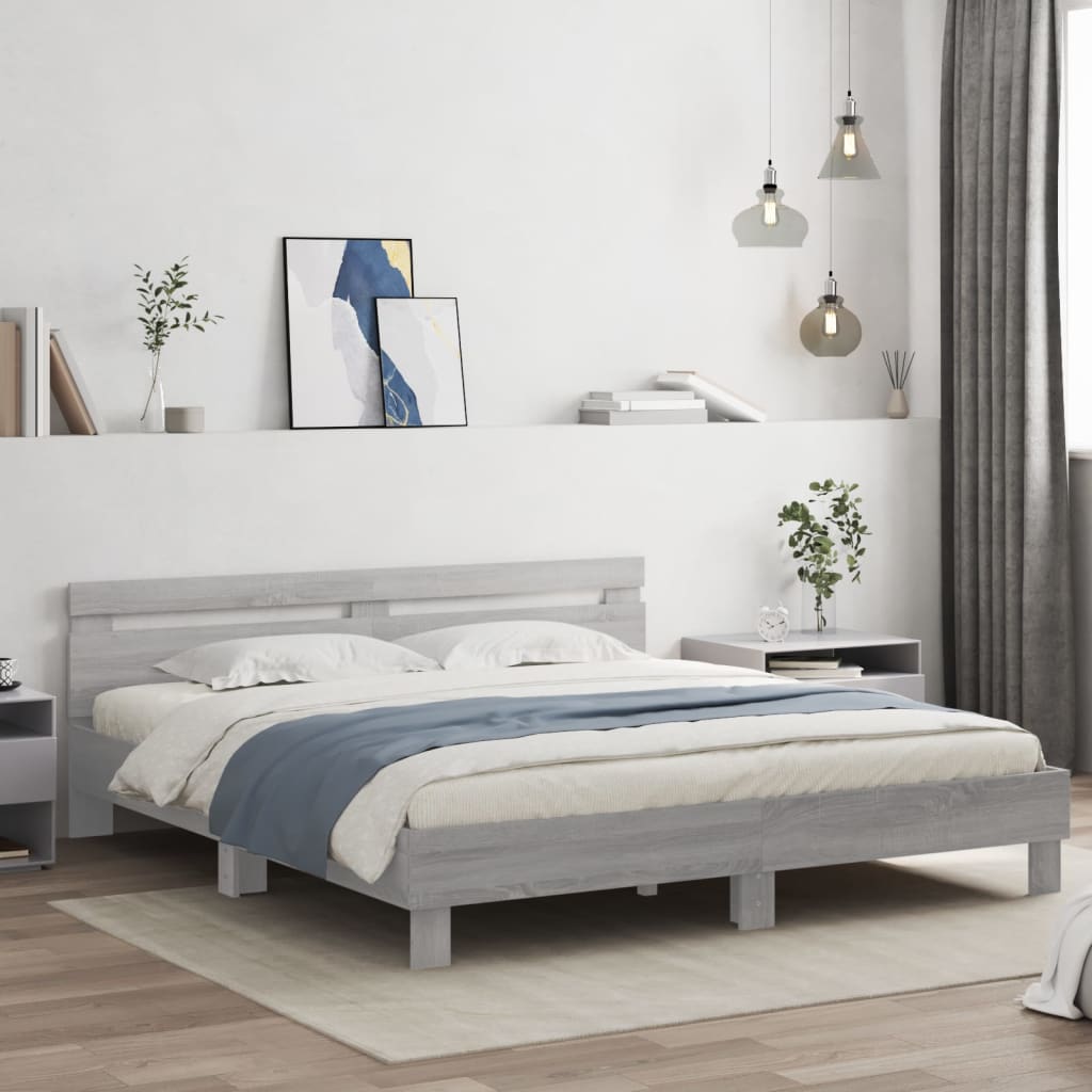 Cadre de lit sans matelas sonoma gris 180x200 cm - XIOS