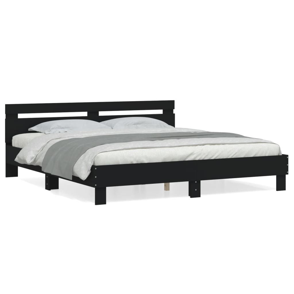 Cadre de lit sans matelas noir 160x200 cm - XIOS