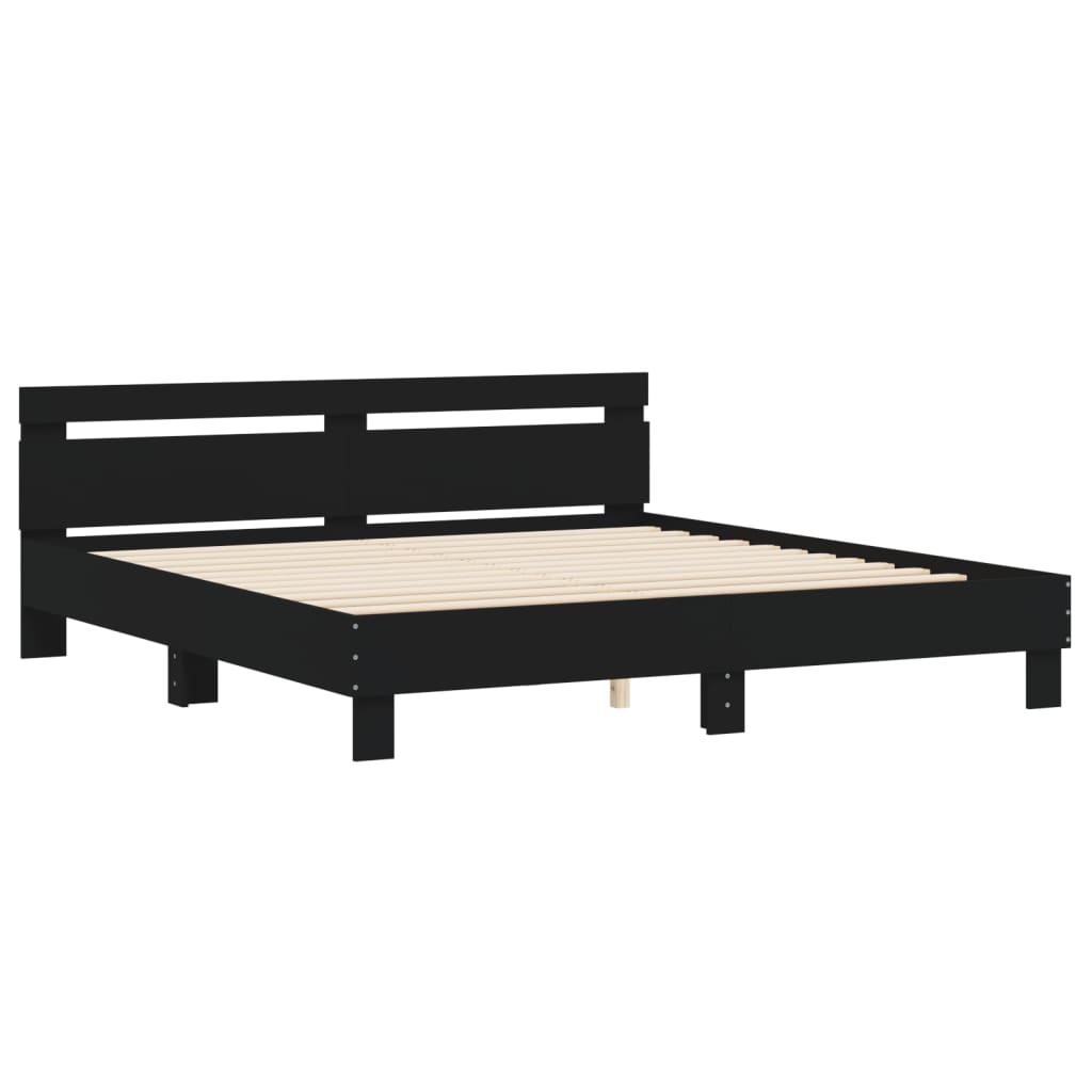 Cadre de lit sans matelas noir 160x200 cm - XIOS