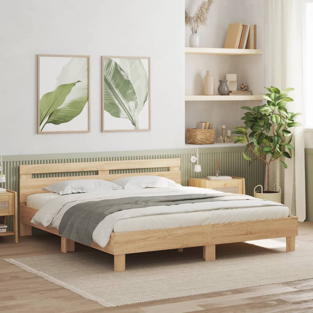 Cadre de lit sans matelas chêne sonoma 160x200 cm - XIOS