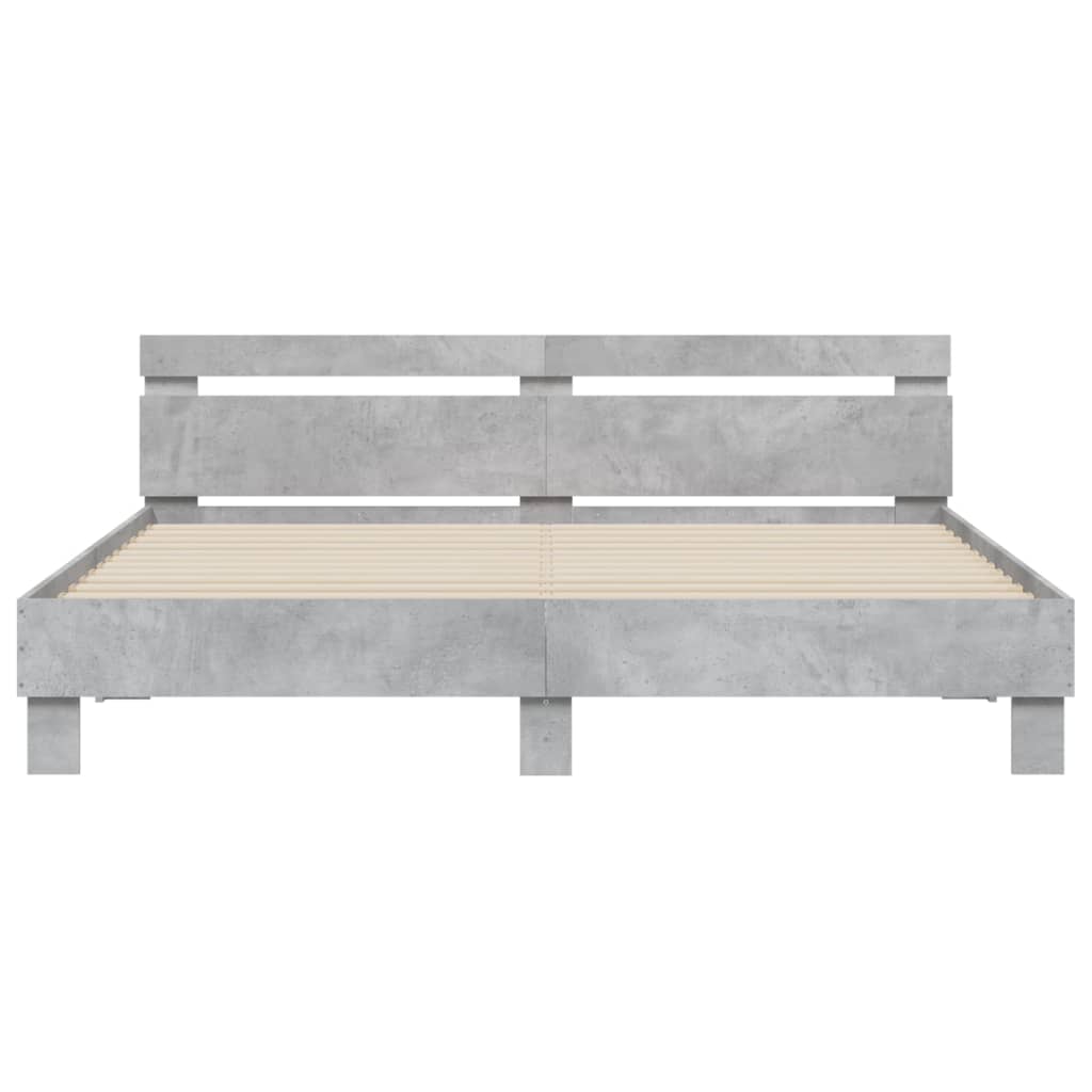 Cadre de lit sans matelas gris béton 160x200 cm - XIOS