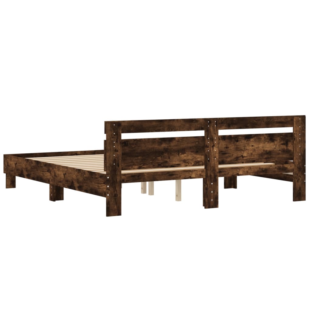 Cadre de lit sans matelas chêne fumé 160x200 cm - XIOS