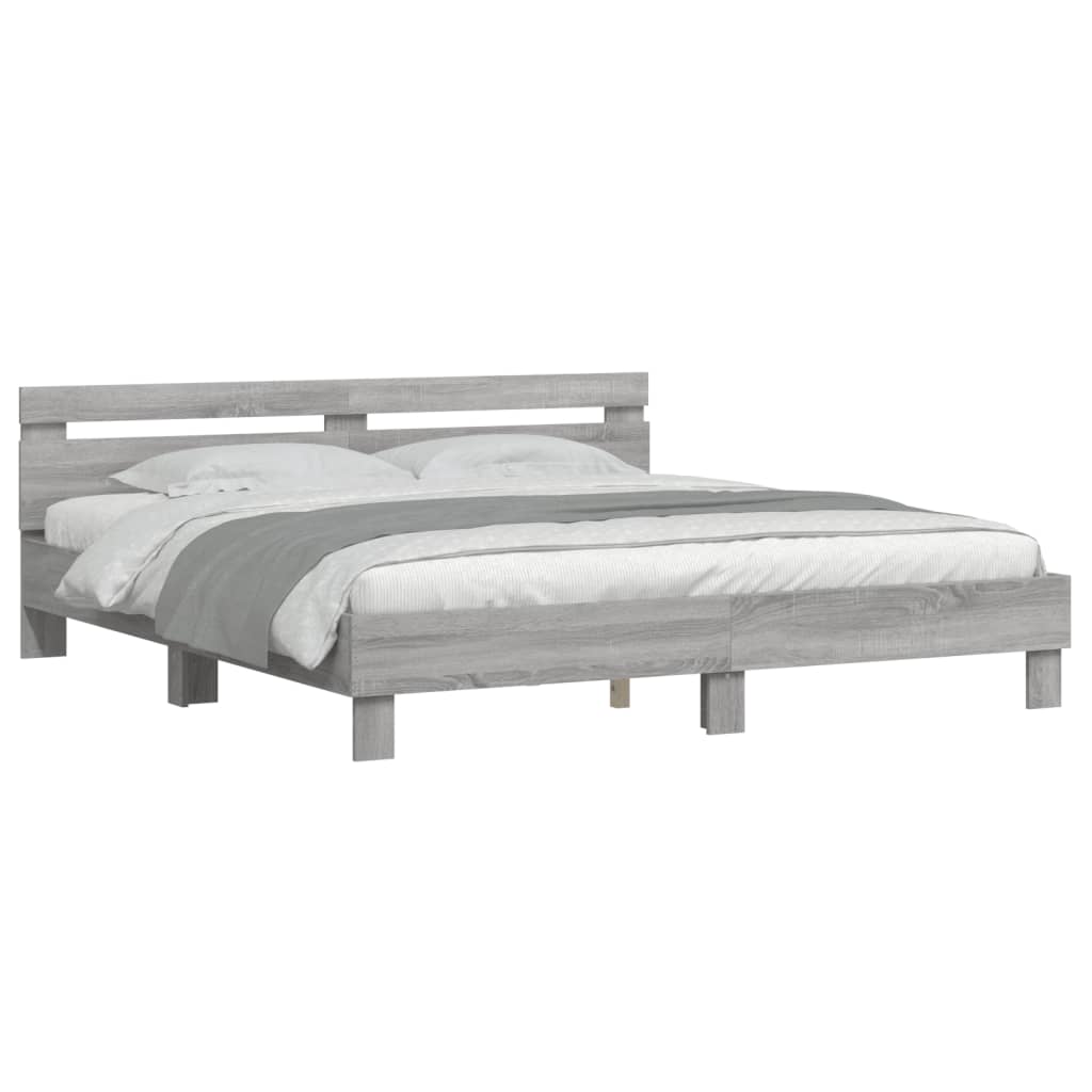 Cadre de lit sans matelas sonoma gris 160x200 cm - XIOS