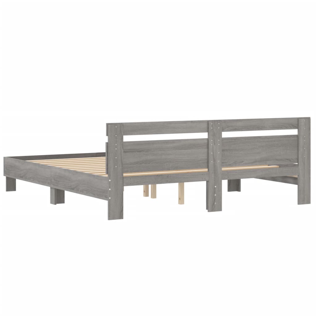 Cadre de lit sans matelas sonoma gris 160x200 cm - XIOS
