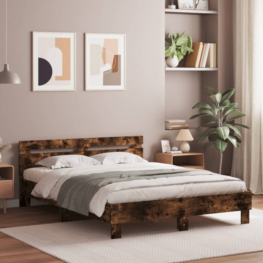 Cadre de lit sans matelas chêne fumé 150x200 cm - XIOS