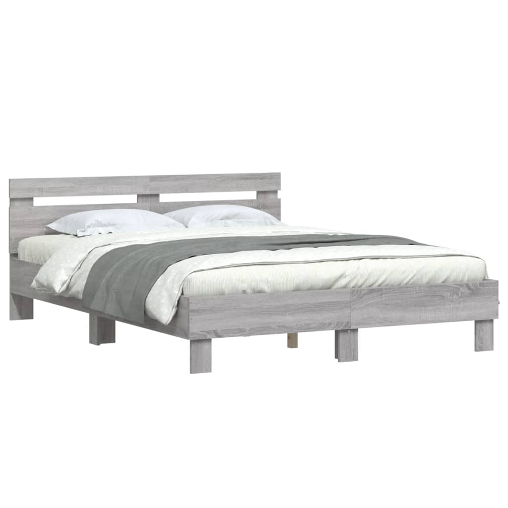 Cadre de lit sans matelas sonoma gris 150x200 cm - XIOS